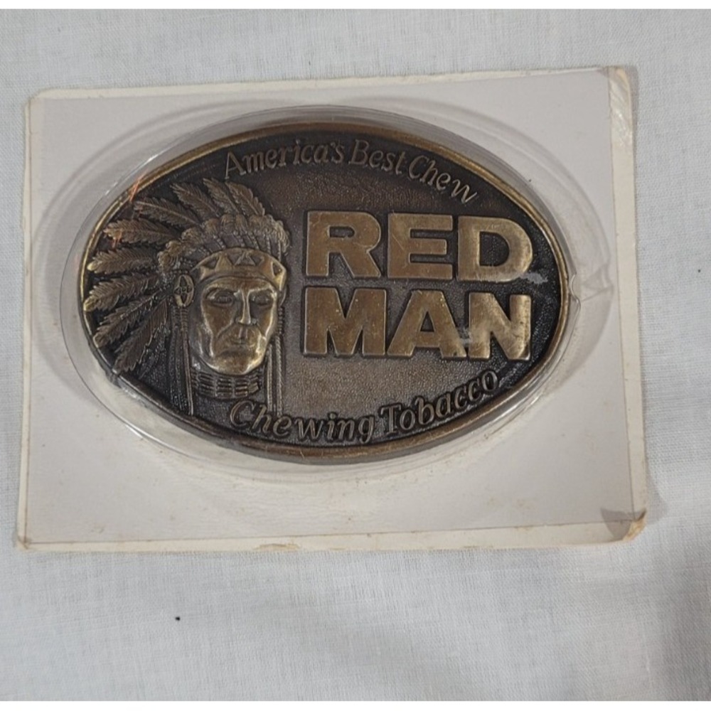 New Original Sealed Package Red Man Chewing Tobacco Belt Buckle America's Best
